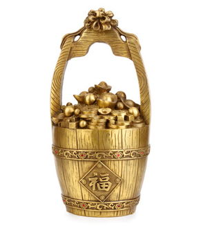 吉善緣純銅一桶金擺件 匯聚財氣，裝點生活的招財之選